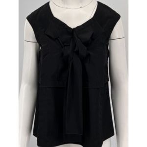 Marc Jacobs Black Polyester Sleeveless Top w/ Bow Bib Accent sz 2